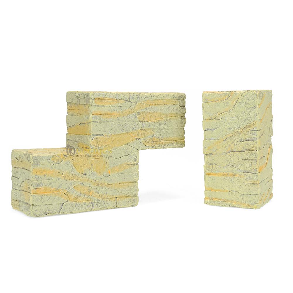 Zandkleurige hoeksteen met natuurlijke structuur