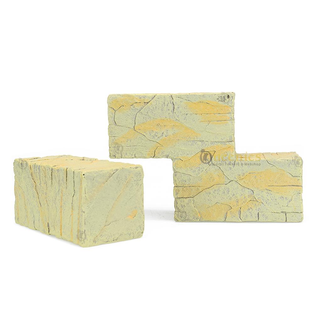 Stenen met zandkleurige structuur