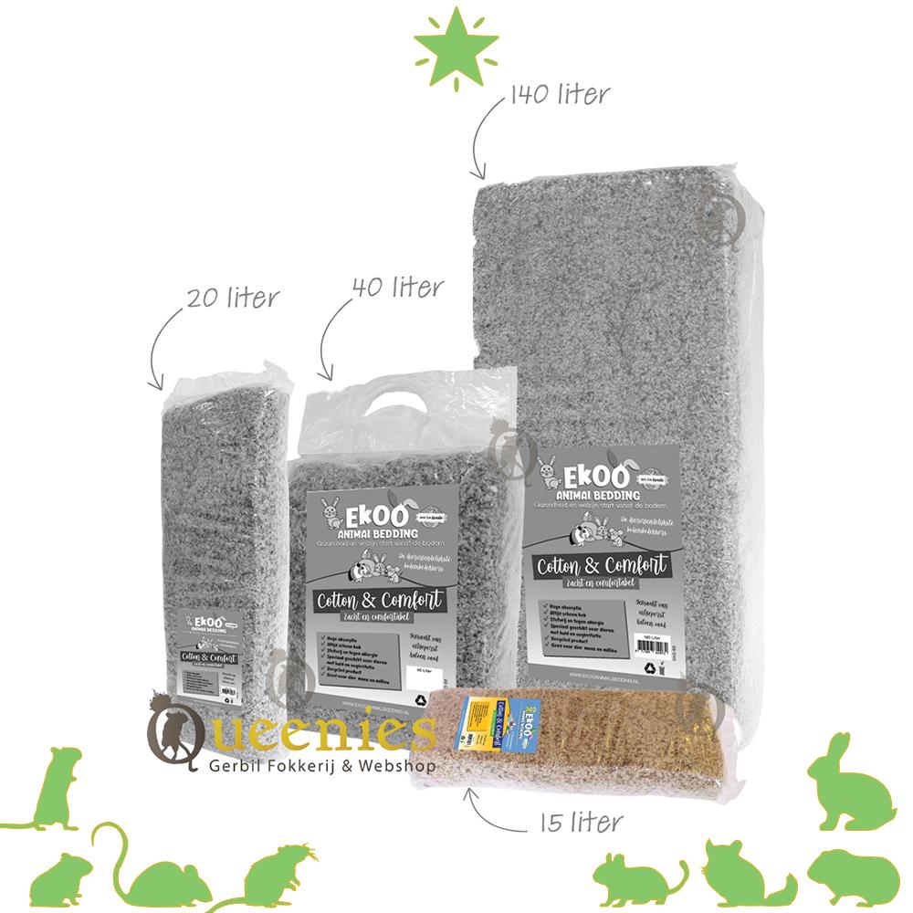 Cotton Comfort 15l - Katoen bodembedekking - Ekoo Bodembekking voor knaagdieren