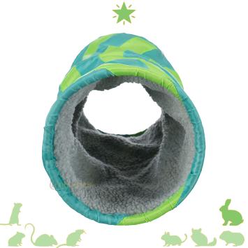 Zachte konijnen schuiltunnel in groen turquoise uitvoering