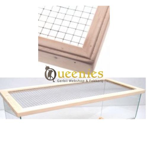 100x40 deksel van hout en kippengaas