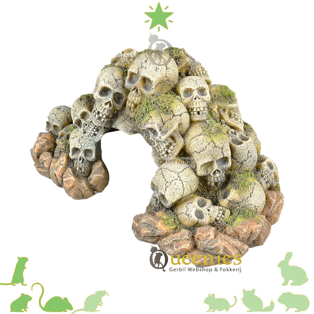 Kunsthars decoratie voor aquarium met doodshoofd