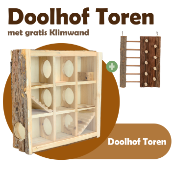 Gratis Klimwand met houten doolhof Toren