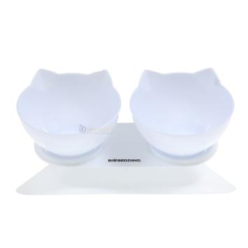 Dubbele katten voerbak BPA-vrij wit