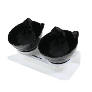 Katten voerbak met antislip standaard zwart