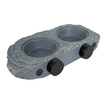 Magnetische voerbak met twee compartimenten
