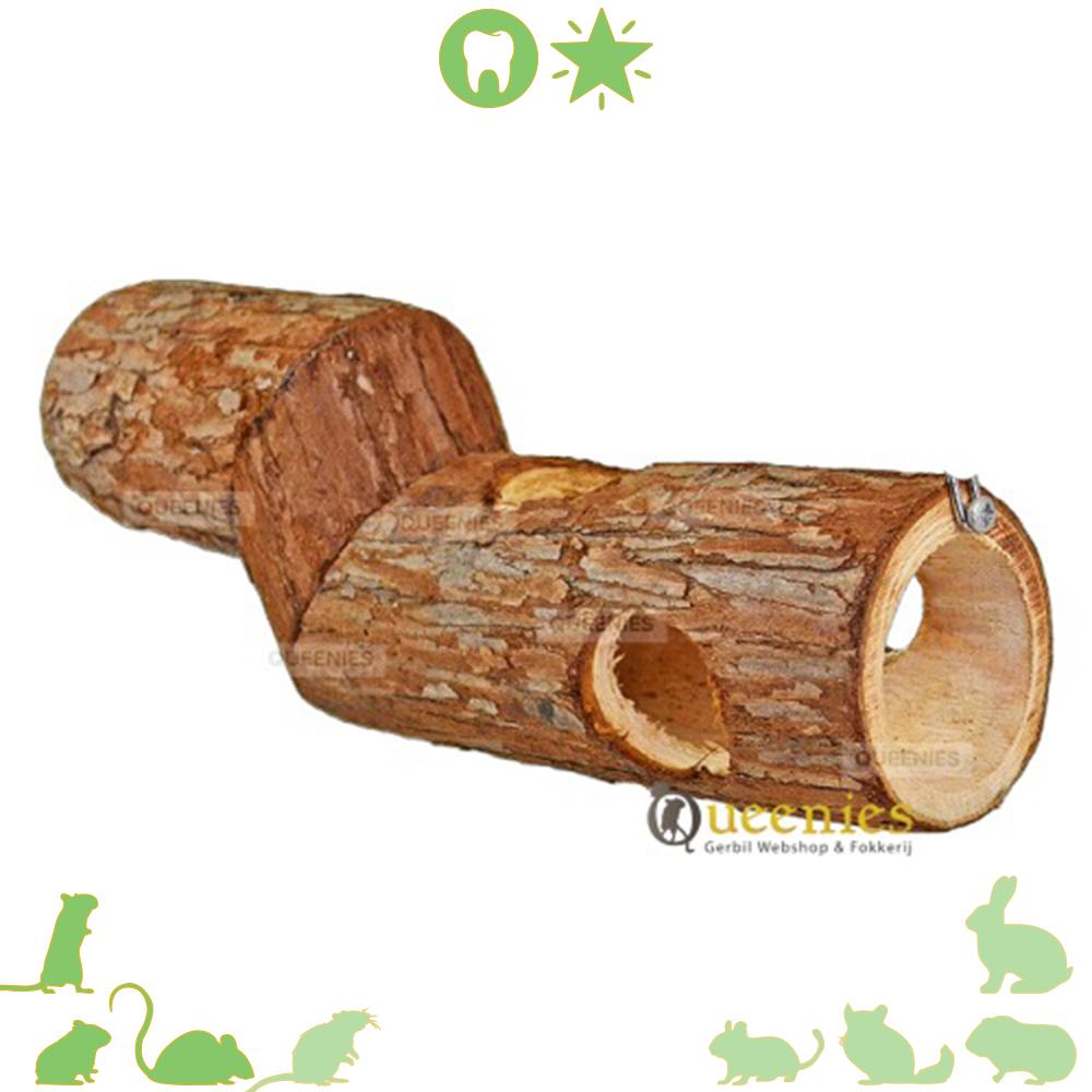 Elmato holle boomstam Hoektunnel met gaten voor kleine hamsters en knaagdieren