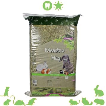 Meadow Hay 3 kg verpakking met natuurlijk bloemrijk weidehooi