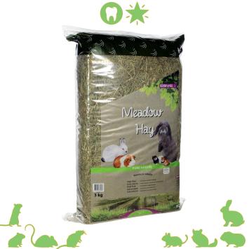 Vezelrijk weidehooi met mix van grassen en kruiden voor konijnen en cavia’s