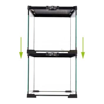 Terrarium glas Zwart waterdichte bodem detail