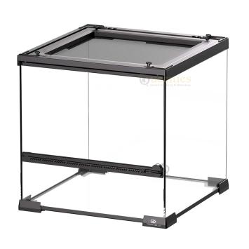 Terrarium glas Zwart bovenaanzicht met rooster