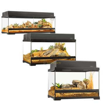 EX Pro Terrarium Zwart lage bouw voor bodemgerichte soorten