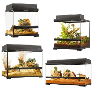 EX Pro Wide Terrarium Zwart extra breed glazen terrarium