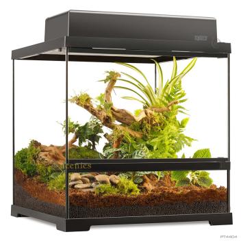 EX Pro Wide Terrarium Zwart bovenkant met UVB doorlatend gaas