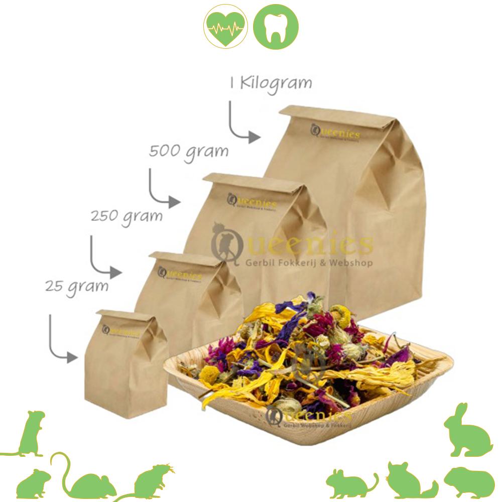 Gedroogde bloemenmix de Luxe voor Knaagdieren en Konijnen