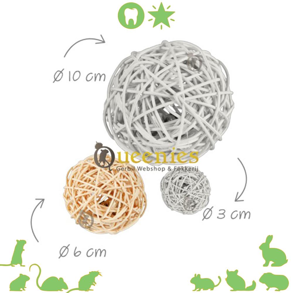 Gevlochten wilgenbal 6 cm