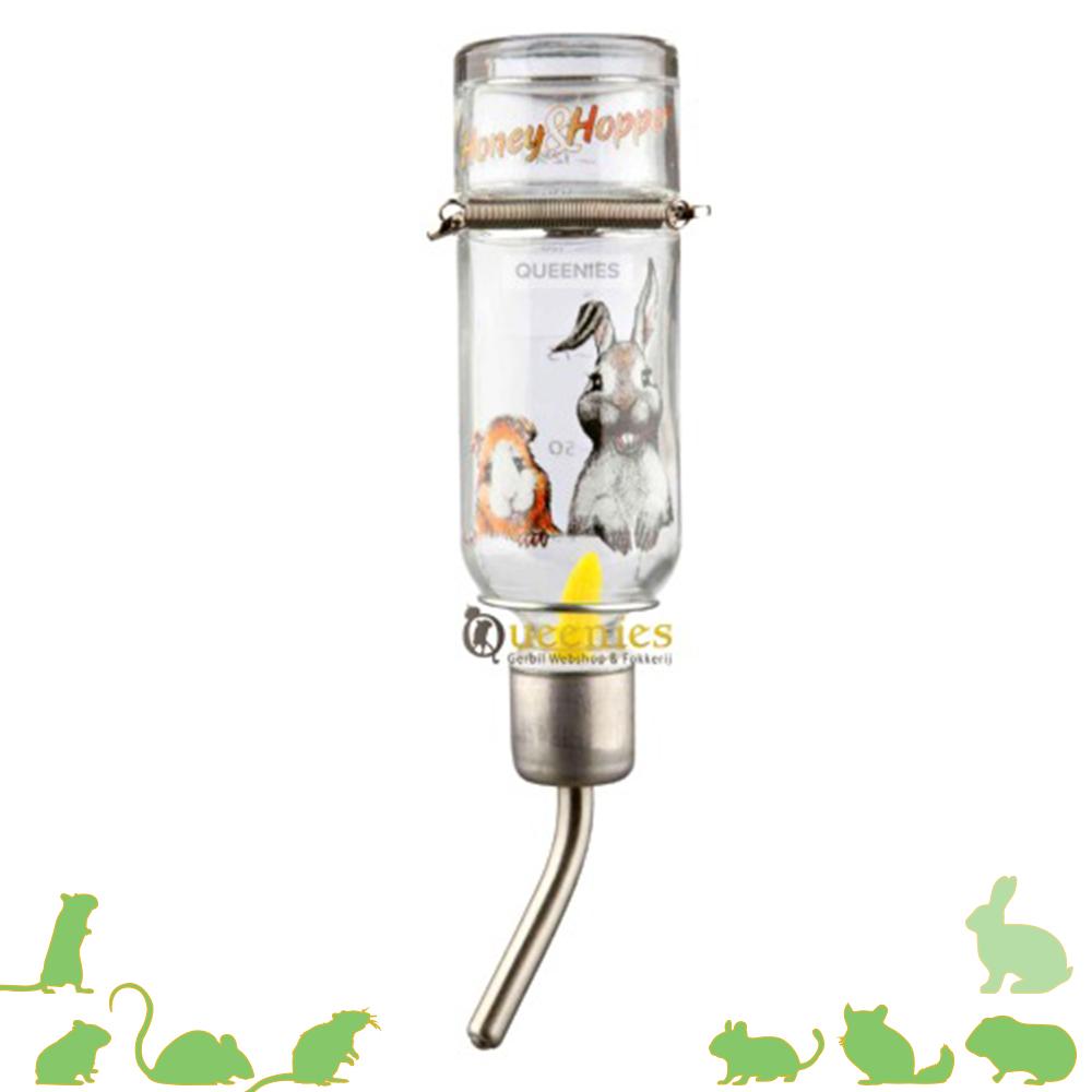 Glazen drinkfles voor  Gerbils en degoes