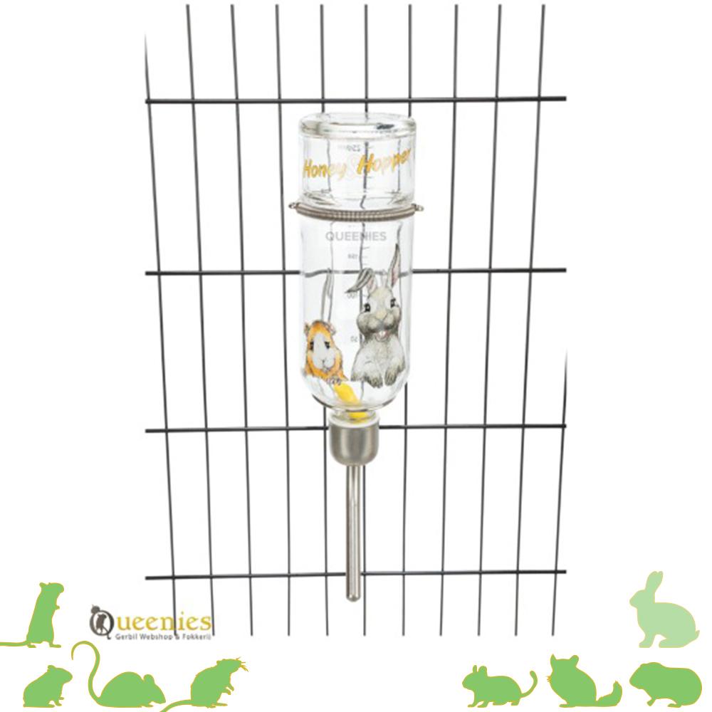 Glazen drinkfles kan niet stuk geknaagd worden