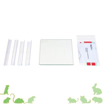 Terrarium plateau 20 x 20 cm van gehard glas en ABS frame
