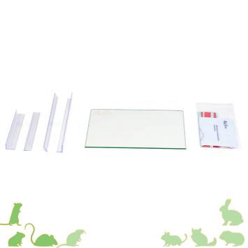 Terrarium plateau van glas 30 x 20 cm met ABS frame en gehard glas