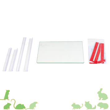 Terrarium plateau 40 x 20 cm met gehard glas