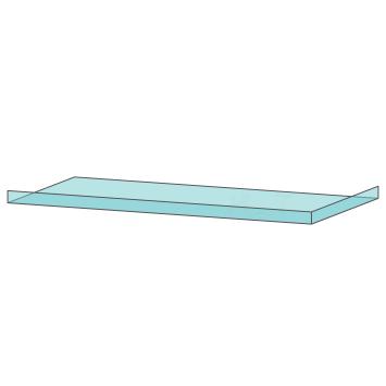Lang plateau met gehard glas voor terrarium