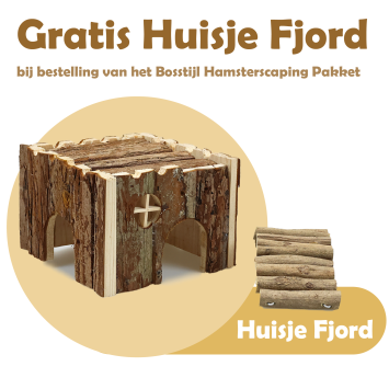 Huisje Fjord bij Bosstijl Hamsterscaping Pakket