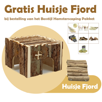 Gratis houten huisje bij bos pakket
