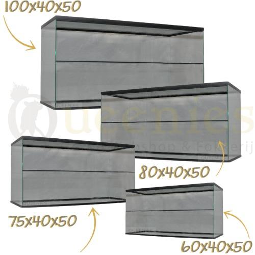 Hamster Terrarium van glas met schuifruiten