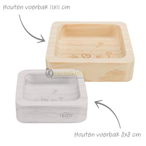 Natuurlijke houten voerbak voor Goudhamster