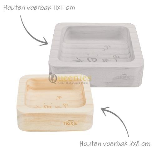 Blank houten knaagproef voerbak voor knaagdier