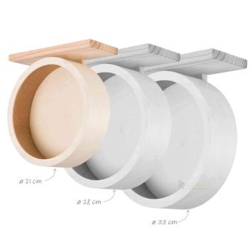 Magnetisch houten loopwiel hamster 28 cm aan glas bevestigd