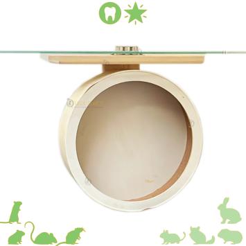Loopwiel hamster hout met kurken loopvlak detail