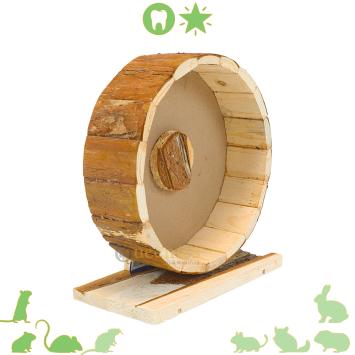 Houten renrad voor Goudhamster - Met gesloten loopvlak