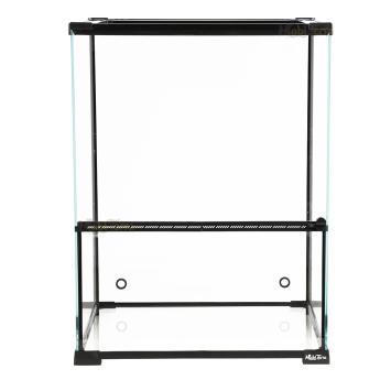 Glazen land-water terrarium met geharde achterwand