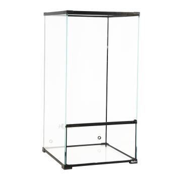 Hoog glazen paludarium met openslaande voordeur