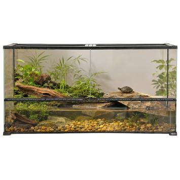 Breed glazen paludarium met dubbele deuren