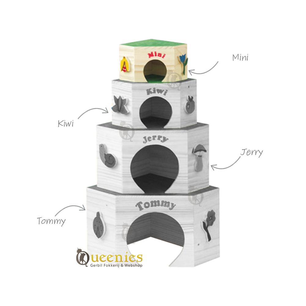 Houten Huisjes Hoekmodel Mini