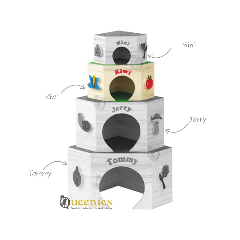 Houten Huisjes Hoekmodel Kiwi