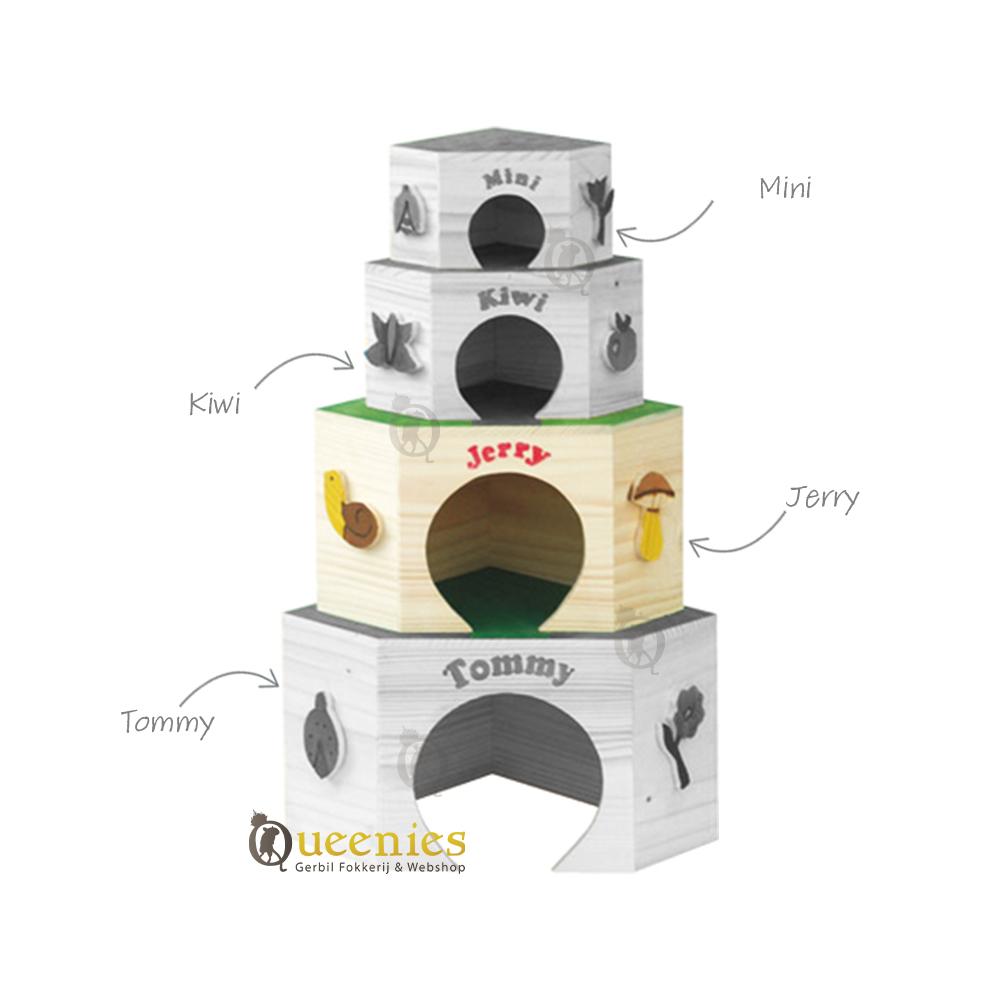 Houten Huisjes Hoekmodel Jerry