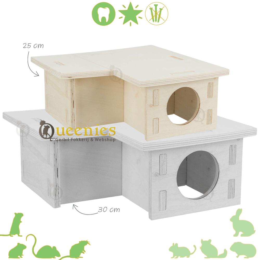 Knaagdierenhuis met 3 kamers voor Cavia'