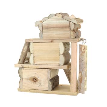 Houten knaagdierhuis met drie etages, geschikt voor hamsters, gerbils en muizen