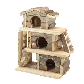 Houte huisje met ladder