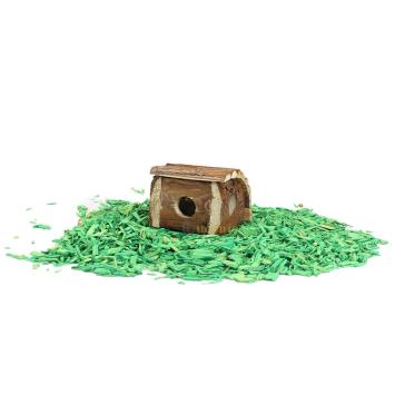 Houten knaagdierhuisje Vince met hamster ernaast als voorbeeld