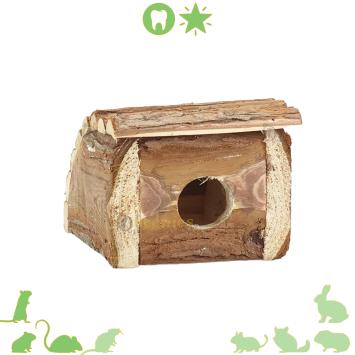 Huisje Vince met ronde ingang en natuurlijk houten ontwerp