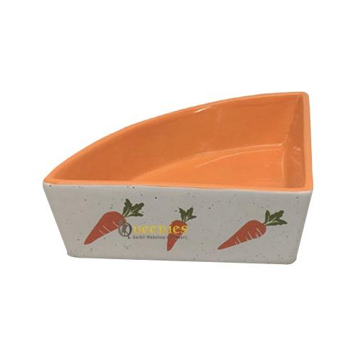 Oranje Gerbil hoek voerbak met wortel print