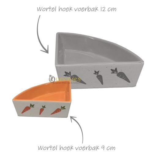 Knaagdieren hoek voerbak met wortel print
