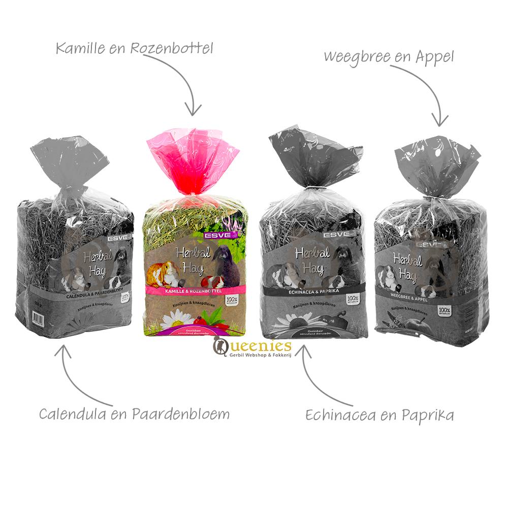 Kamille en Rozenbottel Kruidenhooi voor Degoes en Chinchilla's