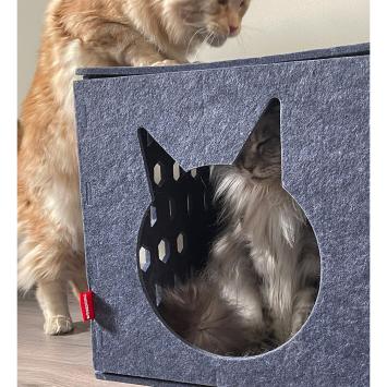 Vilten kattenkubus stapelbaar ontwerp