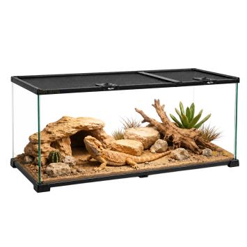 Knock down glazen terrarium 76x30x30 cm met ventilatie deksel